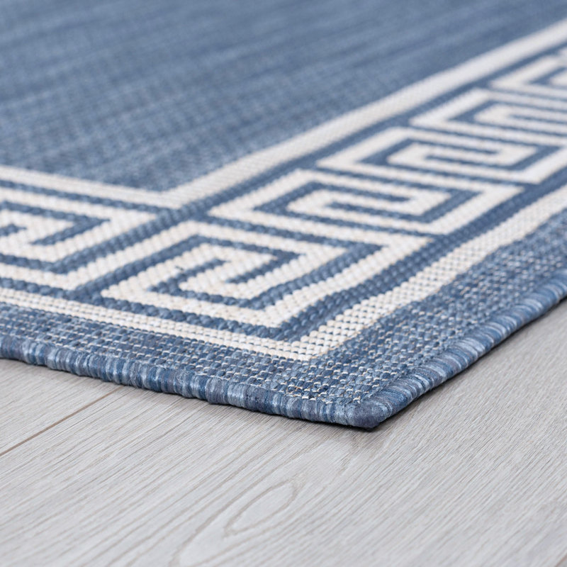 Beachcrest Home Drusilla Flatweave Blue Indoor/Outdoor Rug & Reviews